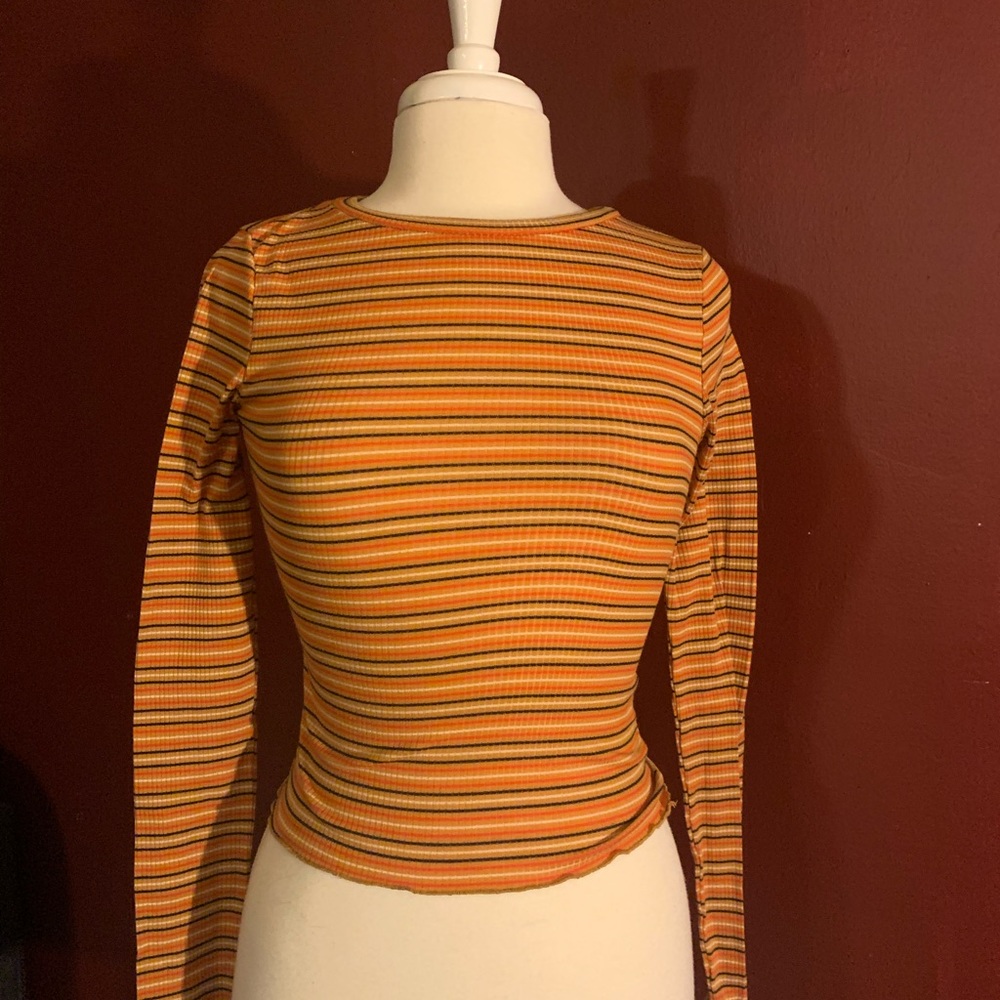 Orange striped long sleeve